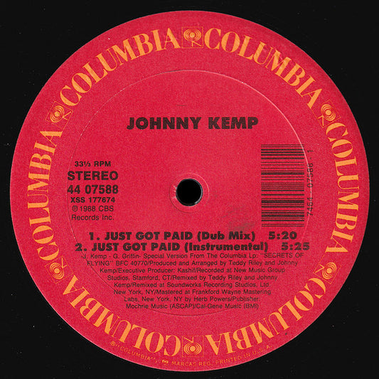 Johnny Kemp : Just Got Paid (12")