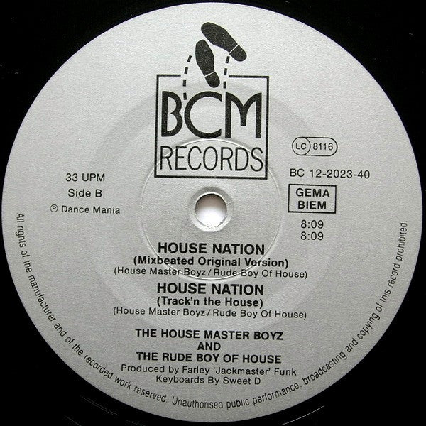 The House Master Boyz* And 'The Rude Boy Of House' Farley 'Jackmaster' Funk* : House Nation (12")