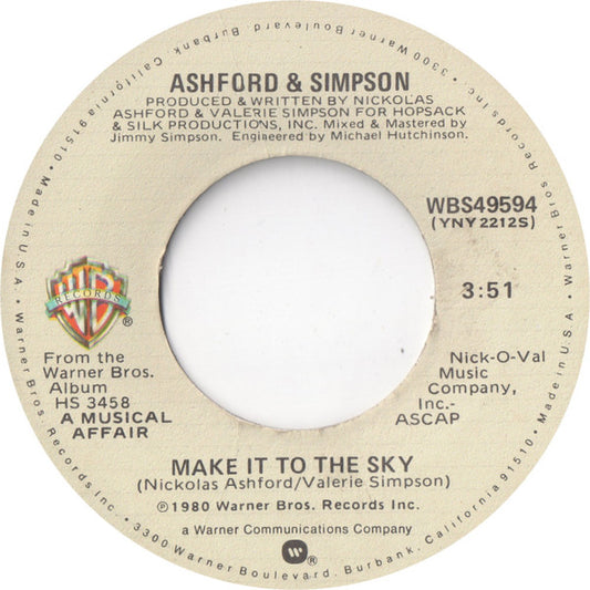Ashford & Simpson : Happy Endings / Make It To The Sky (7", Single, Win)
