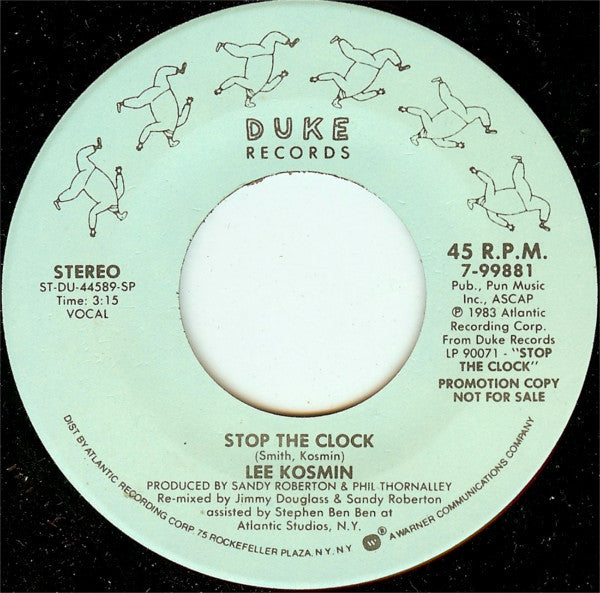 Lee Kosmin : Stop The Clock (7", Promo)