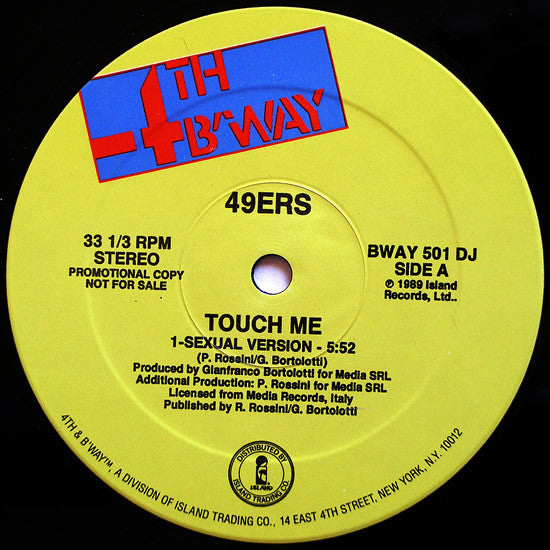49ers : Touch Me (Sexual Version) (12", Promo)