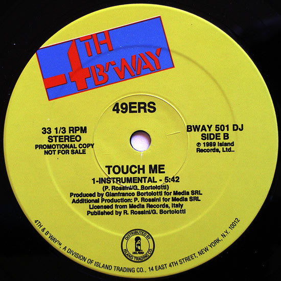 49ers : Touch Me (Sexual Version) (12", Promo)