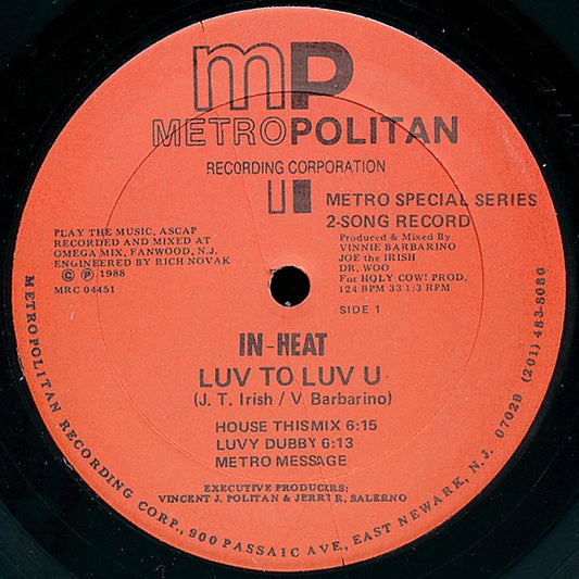 Brooklyn Boyz Choir / In-Heat : Say Rayo! Brooklyn / Luv To Luv U (12")