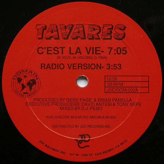 Tavares : C'est La Vie (12")