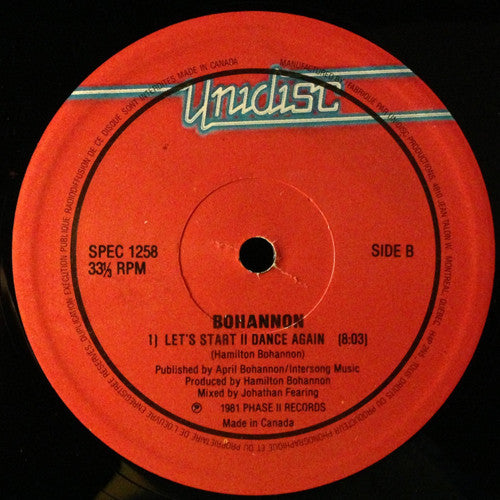 Bohannon* : Let's Start II Dance Again (12", Red)
