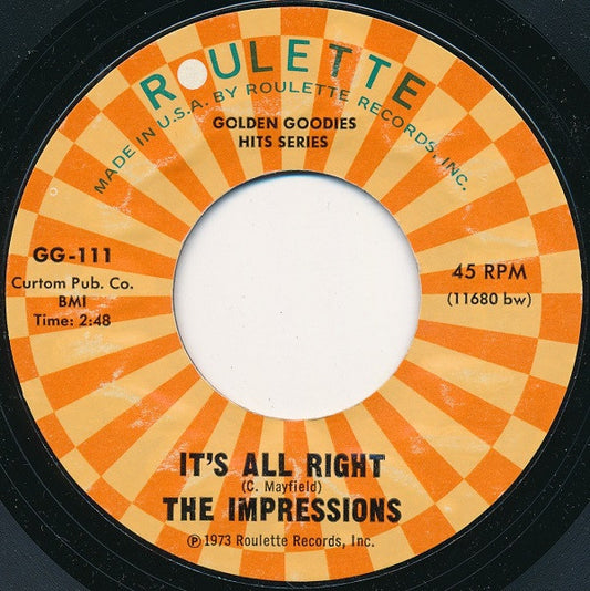The Impressions : Gypsy Woman / It's All Right (7")