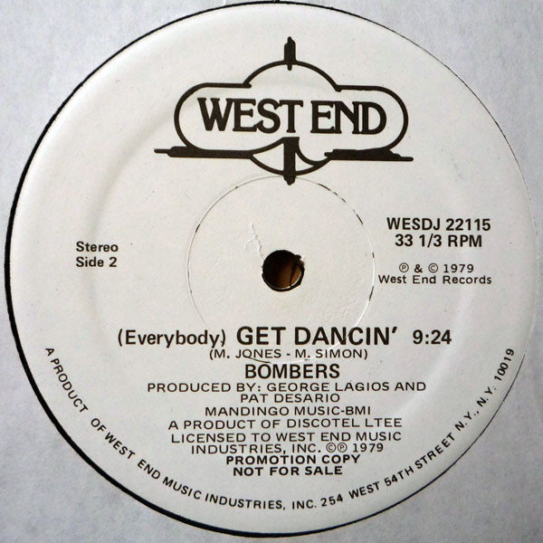 Bombers : (Everybody) Get Dancin' (12", Promo)