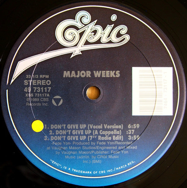 Major Weeks : Don't Give Up (12", Car)