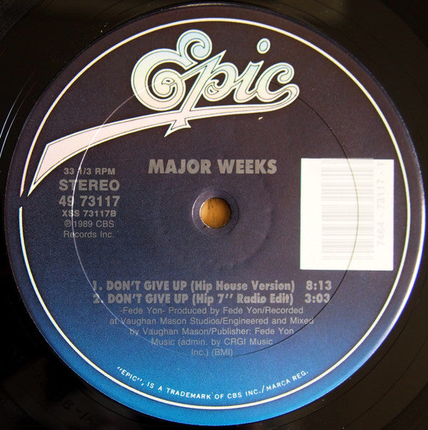 Major Weeks : Don't Give Up (12", Car)