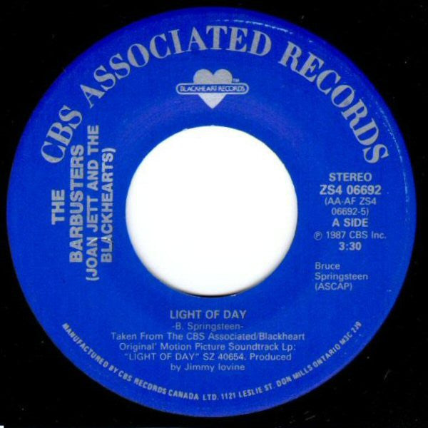 The Barbusters / Joan Jett And The Blackhearts* : Light Of Day (7")