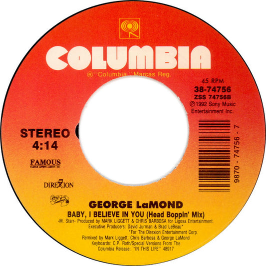 George LaMond : Baby, I Believe In You (7", Single)
