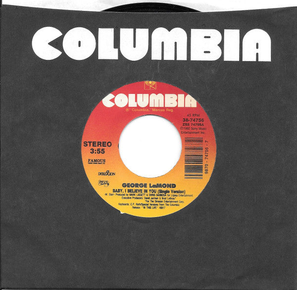 George LaMond : Baby, I Believe In You (7", Single)