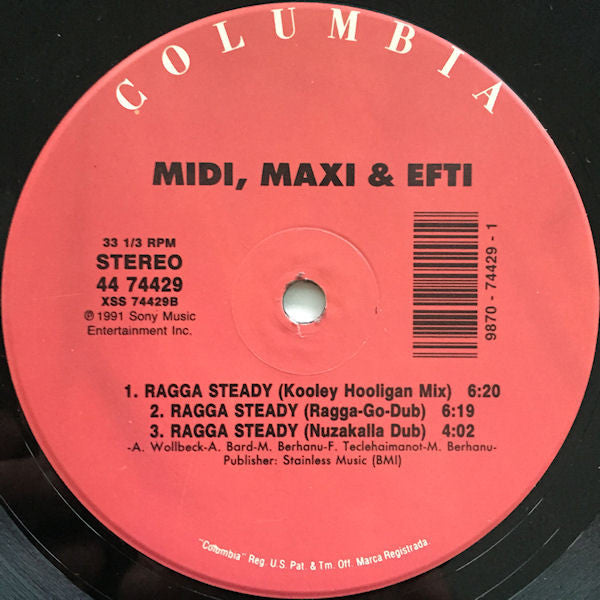 Midi, Maxi & Efti : Ragga Steady (12")