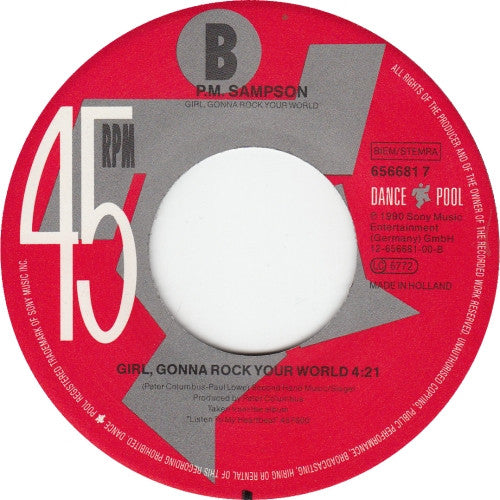 P.M. Sampson : Listen To My Heartbeat (7", Single)