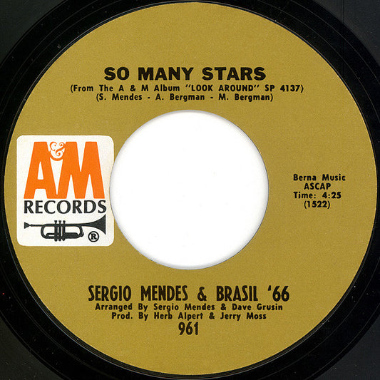 Sergio Mendes & Brasil '66* : The Fool On The Hill / So Many Stars (7", Single, Styrene, Pit)