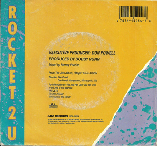 The Jets : Rocket 2 U (7", Single, Pin)