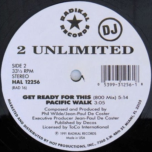 2 Unlimited : Get Ready For This (12")