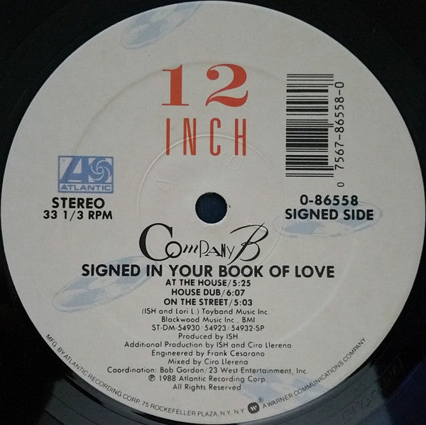 Company B : Signed In Your Book Of Love (12", Single, Spe)