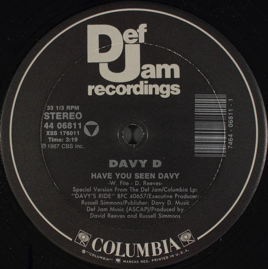 Davy D : Have You Seen Davy (12", Single)