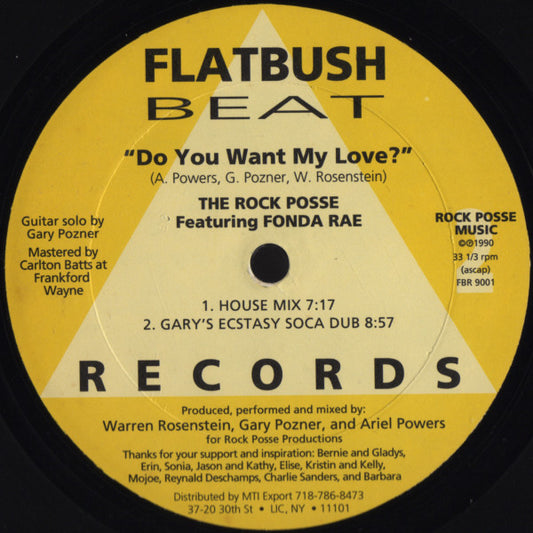 The Rock Posse Featuring Fonda Rae : Do You Want My Love? (12")