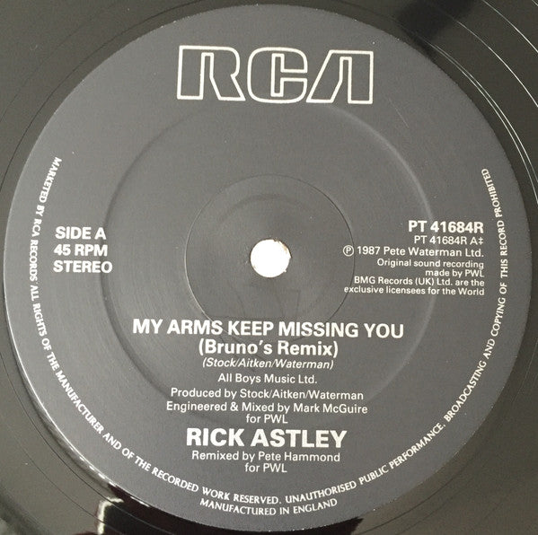Rick Astley : My Arms Keep Missing You (Bruno's Mix) (12")
