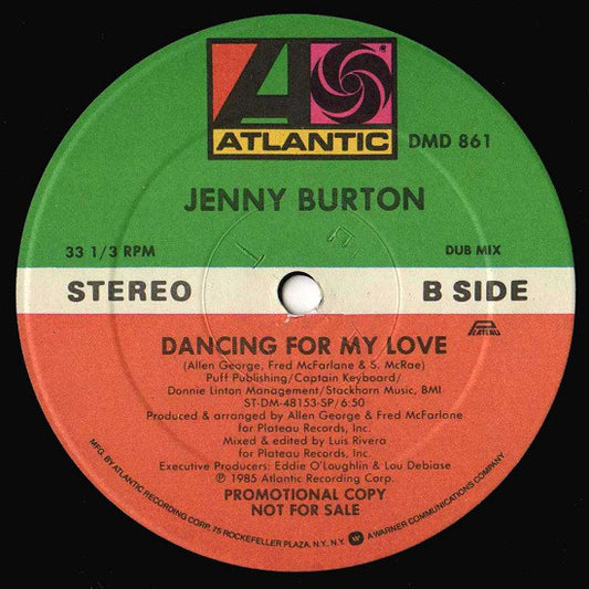 Jenny Burton : Dancing For My Love (12", Promo)