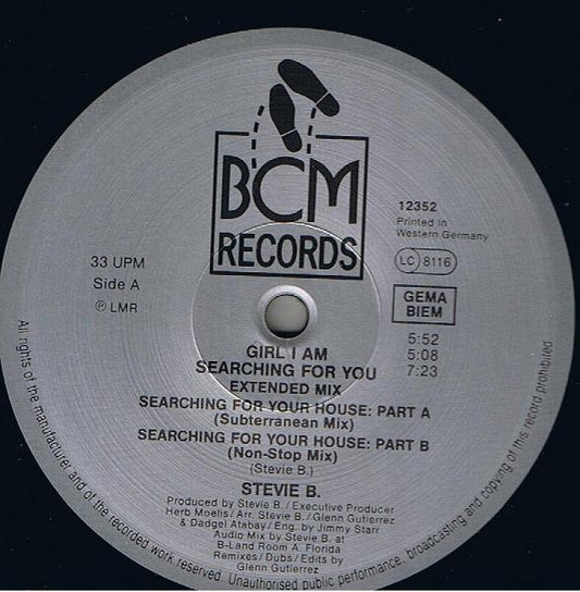 Stevie B : Girl I Am Searching For You (12")