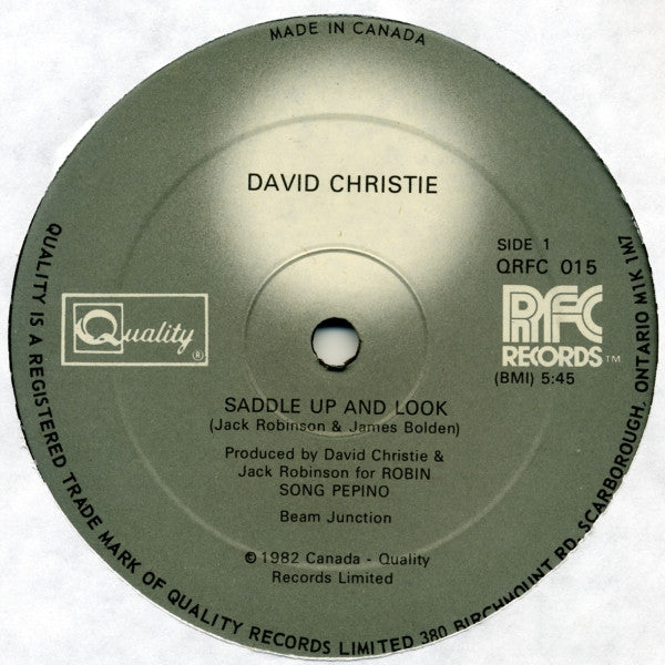 David Christie : Saddle Up And Look (12")