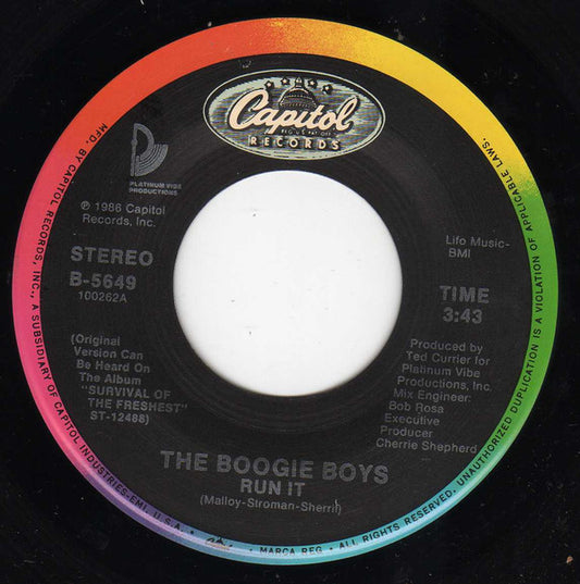 The Boogie Boys* : Share My World / Run It (7")