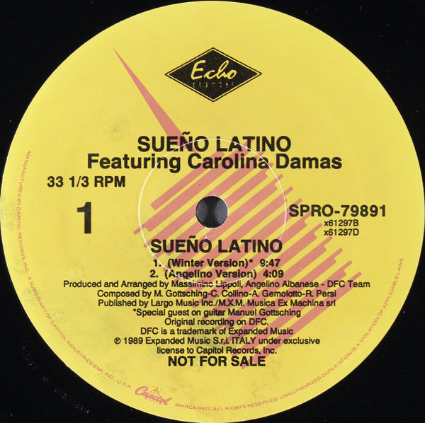 Sueño Latino Featuring Carolina Damas : Sueño Latino (12", Promo)
