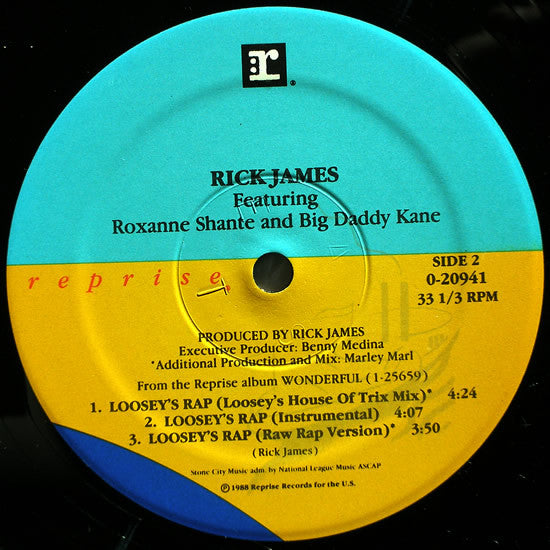 Rick James Featuring Roxanne Shanté And Big Daddy Kane : Loosey's Rap (12", Maxi)