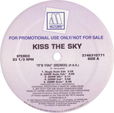 Kiss The Sky : It's You (Remix) (12", Promo)