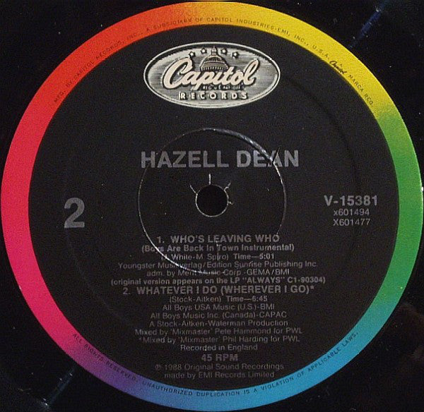 Hazell Dean : Who's Leaving Who (12")