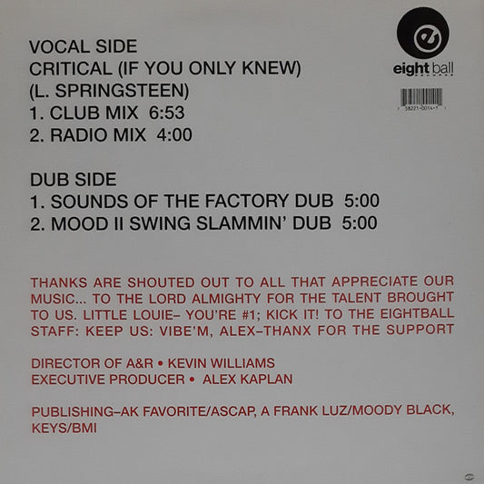 Wall Of Sound Featuring Gerald Lethan* : Critical (If You Only Knew) (12")