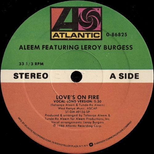 Aleem Featuring Leroy Burgess : Love's On Fire (12")