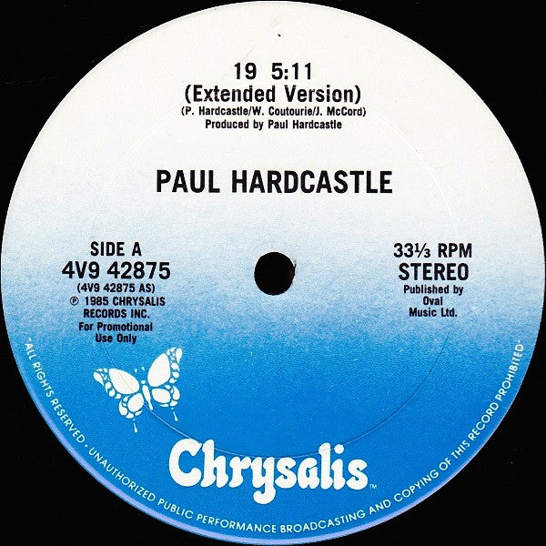 Paul Hardcastle : 19 (12", Promo)