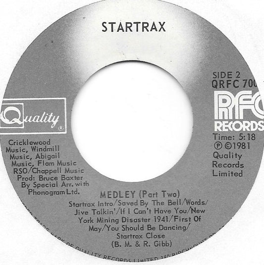 Startrax : Startrax Medley (7")
