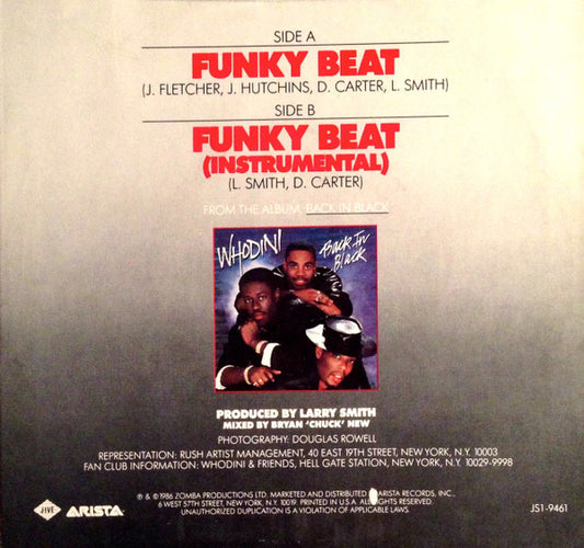 Whodini : Funky Beat (7", Single)