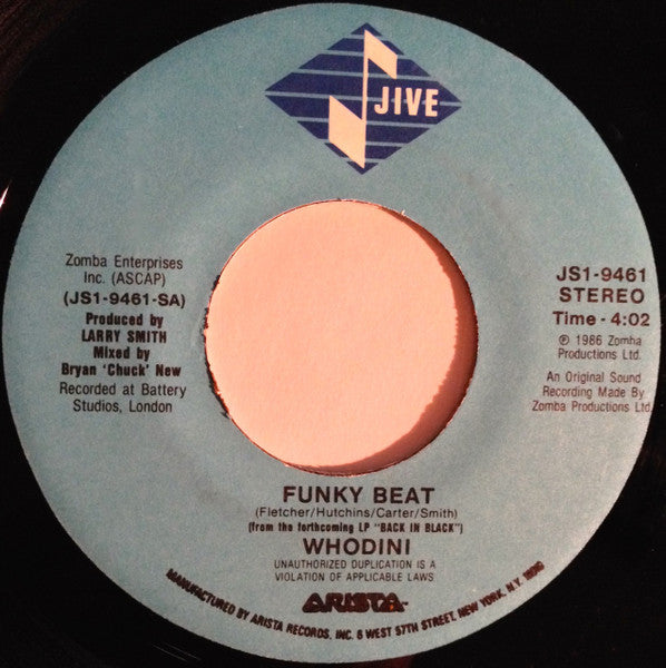 Whodini : Funky Beat (7", Single)