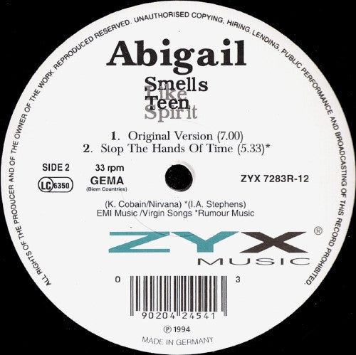 Abigail : Smells Like Teen Spirit (12", Maxi)
