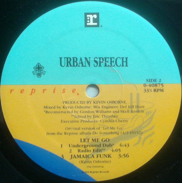 Urban Speech : Let Me Go (12")