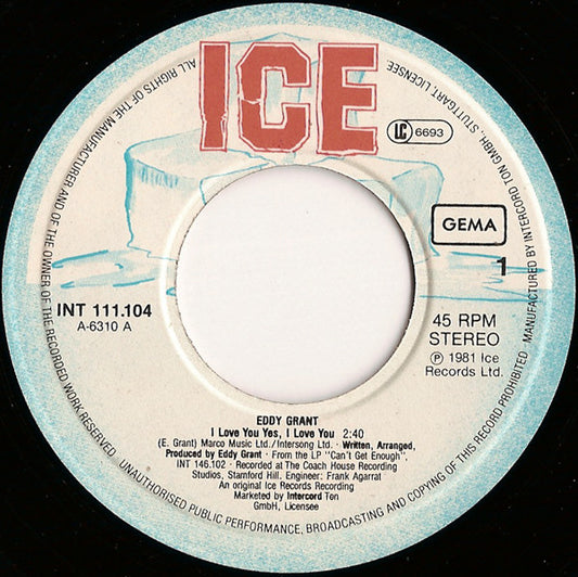 Eddy Grant : I Love You Yes, I Love You (7", Single)