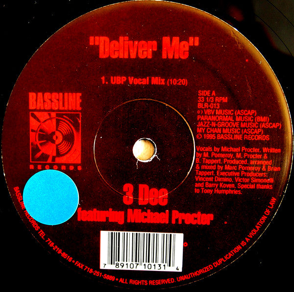 Urban Blues Project Presents 3 Dee (2) Featuring Michael Procter : Deliver Me (2x12")