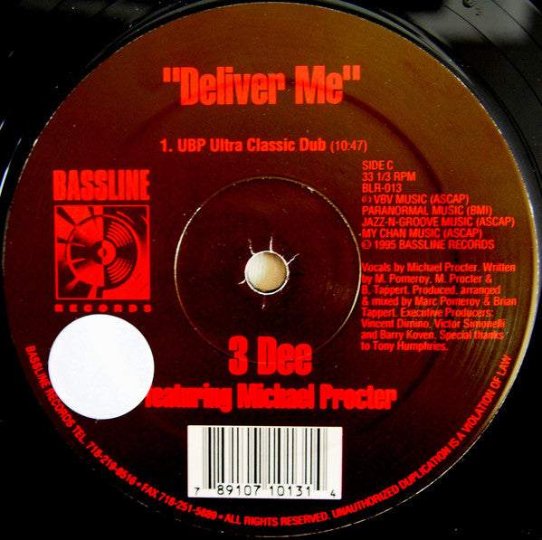 Urban Blues Project Presents 3 Dee (2) Featuring Michael Procter : Deliver Me (2x12")