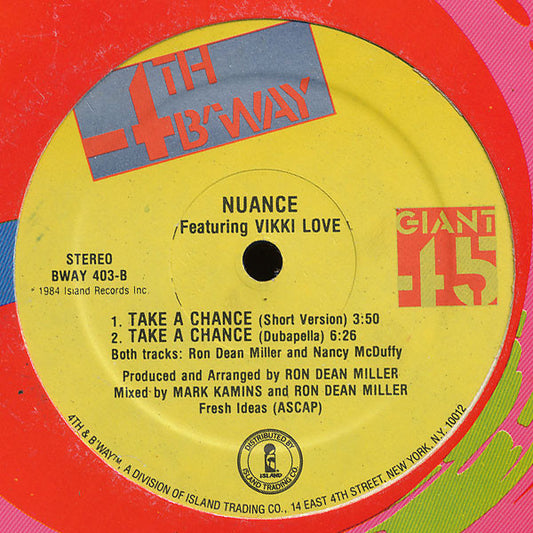Nuance Featuring Vikki Love : Take A Chance (12")