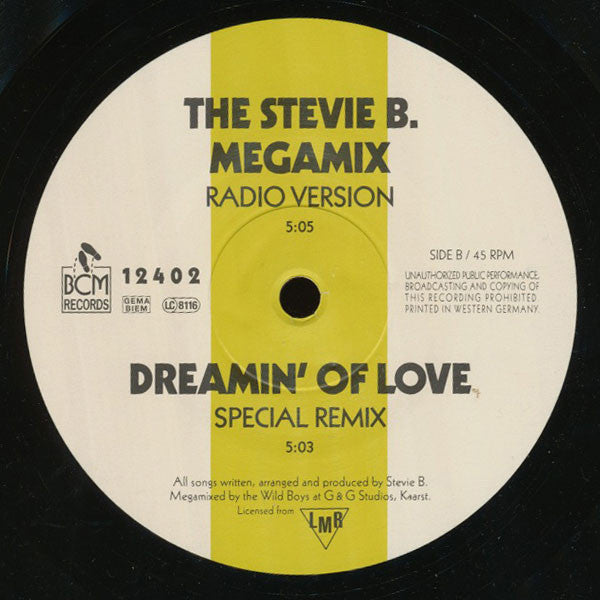 Stevie B : The Stevie B Megamix (12")