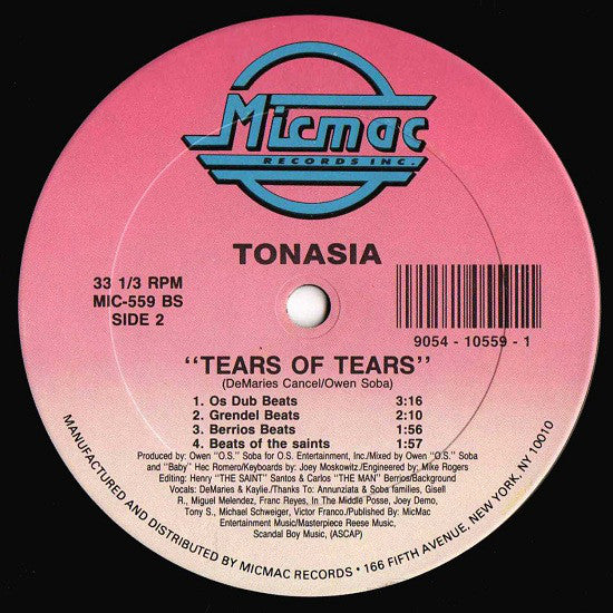 Tonasia : Tears Of Tears (12", Single)