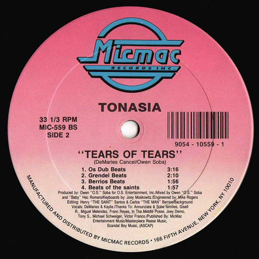 Tonasia : Tears Of Tears (12", Single)