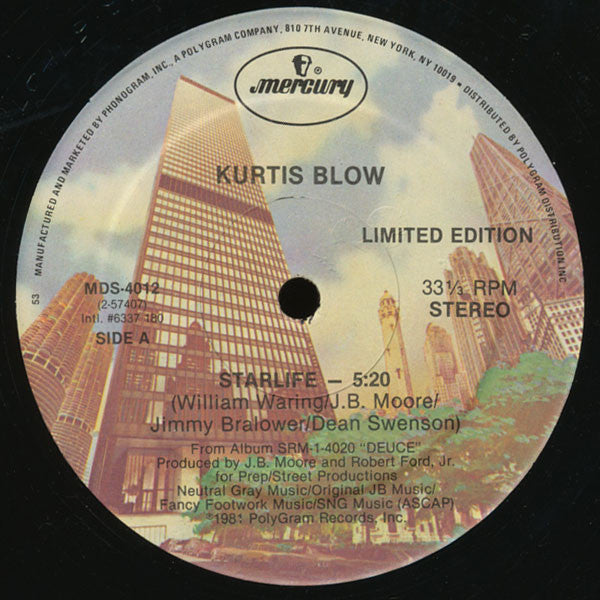 Kurtis Blow : Starlife / Way Out West (12", Ltd)