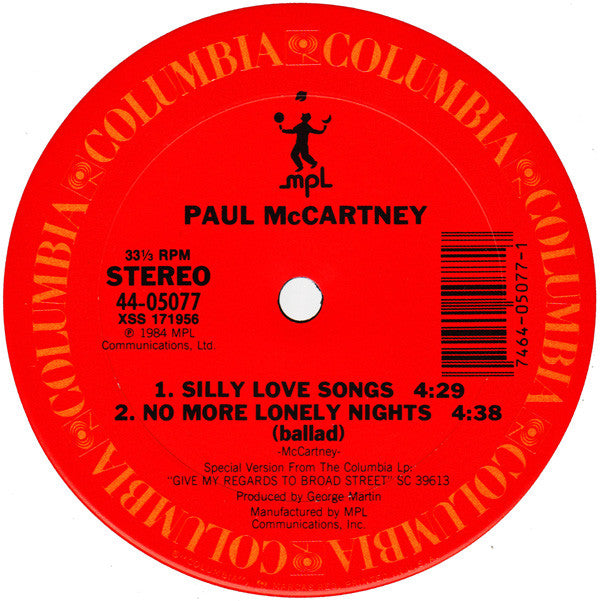 Paul McCartney : No More Lonely Nights (12", Single, Pit)